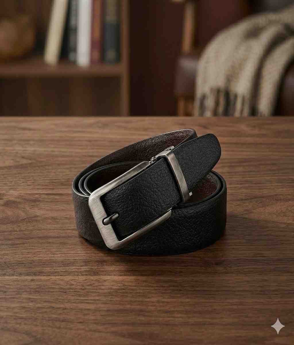 Mens Black Leather Belt