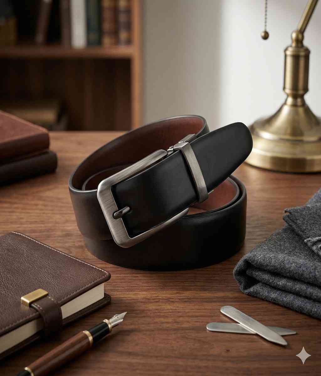 Mens Black Leather Belt